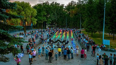 Фонтан "Танцующие журавли" возле Городского дворца культуры в Уфе. Фото: Данил Ивлев